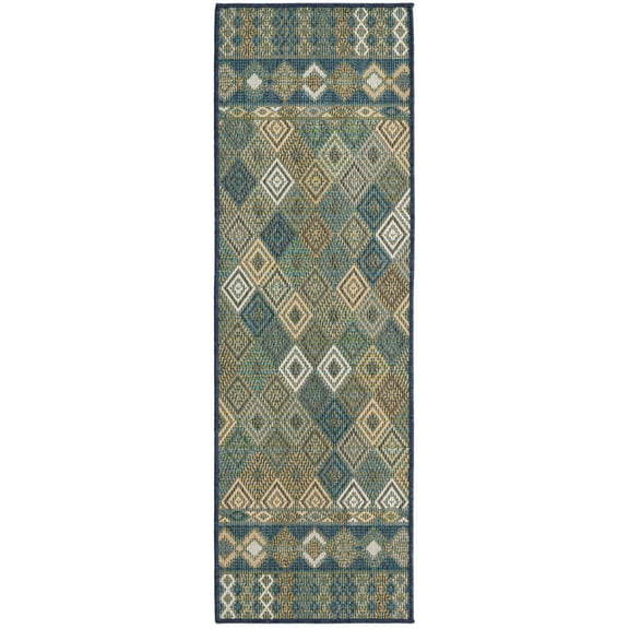 Rugs.com Baja Outdoor Collection Rug – 6 Ft Runner Navy Medium Rug Perfect For Hallways, Entryways