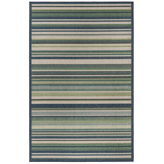 Rugs.com Baja Outdoor Collection Rug – 6' x 9' Blue Medium Rug Perfect For Bedrooms, Dining Rooms, Living Rooms