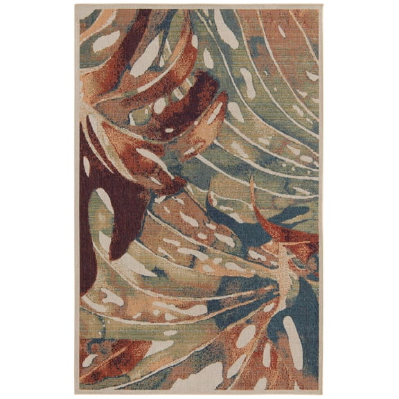 Rugs.com Baja Outdoor Collection Rug – 6' x 9' Multi Medium Rug Perfect For Bedrooms, Dining Rooms, Living Rooms