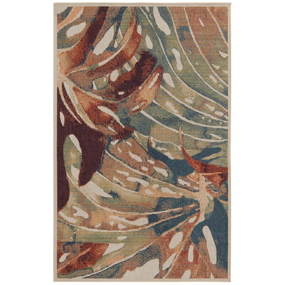 Rugs.com Baja Outdoor Collection Rug – 6' x 9' Multi Medium Rug Perfect For Bedrooms, Dining Rooms, Living Rooms