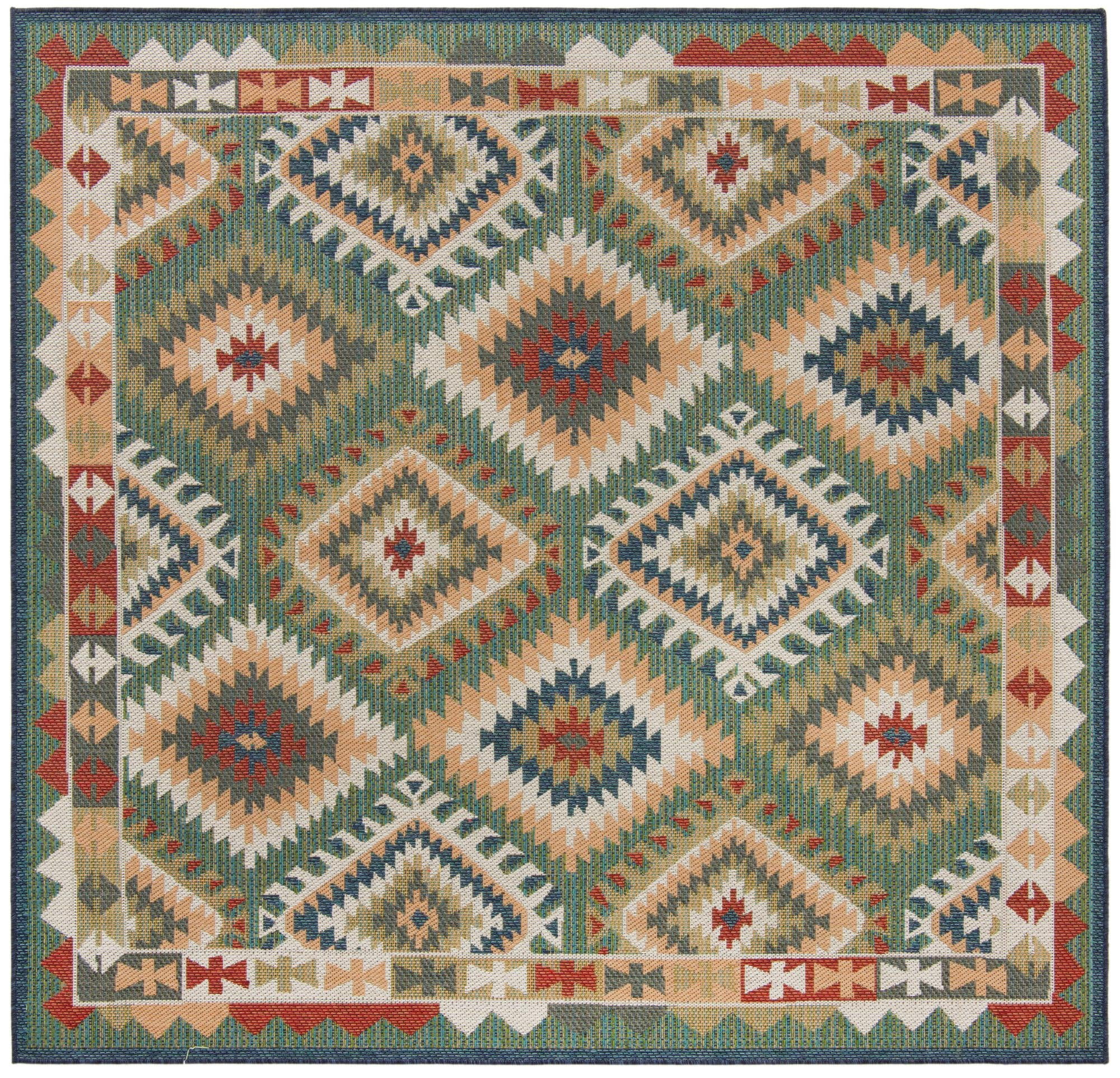 Square Rug Green Rugs.com Baja Outdoor Collection Rug – 8 Ft Square Green Medium Rug ...