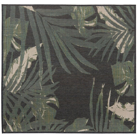 Rugs.com Baja Outdoor Collection Rug – 8 Ft Square Navy Blue Medium Rug Perfect For Living Rooms, Kitchens, Entryways