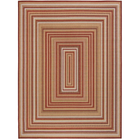 Rugs.com Baja Outdoor Collection Rug – 8' x 10' Burgundy Medium Rug Perfect For Living Rooms, Large Dining Rooms, Open Floorplans