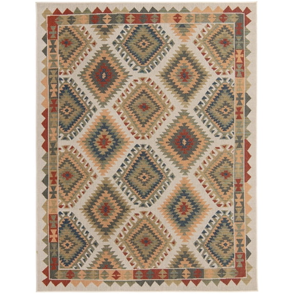 Rugs.com Baja Outdoor Collection Rug – 8' x 10' Ivory Medium Rug Perfect For Living Rooms, Large Dining Rooms, Open Floorplans