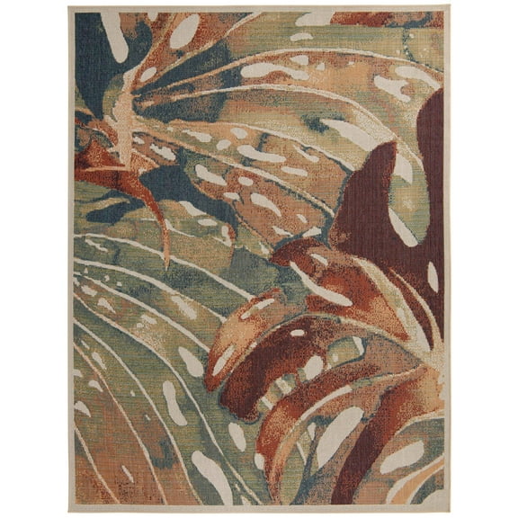 Rugs.com Baja Outdoor Collection Rug – 8' x 10' Multi Medium Rug Perfect For Living Rooms, Large Dining Rooms, Open Floorplans