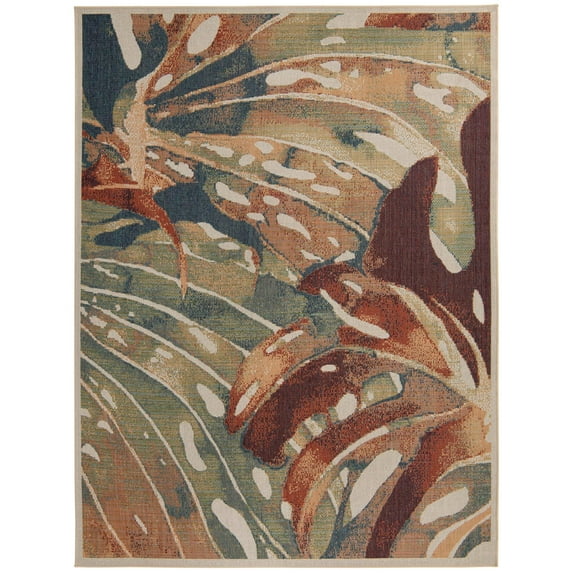 Rugs.com Baja Outdoor Collection Rug – 8' x 10' Multi Medium Rug Perfect For Living Rooms, Large Dining Rooms, Open Floorplans