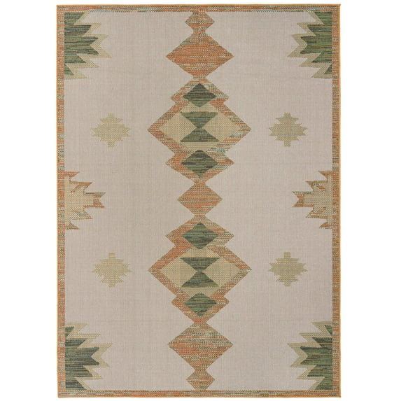 Rugs.com Baja Outdoor Collection Rug – 9' x 12' Ivory Medium Rug Perfect For Living Rooms, Large Dining Rooms, Open Floorplans