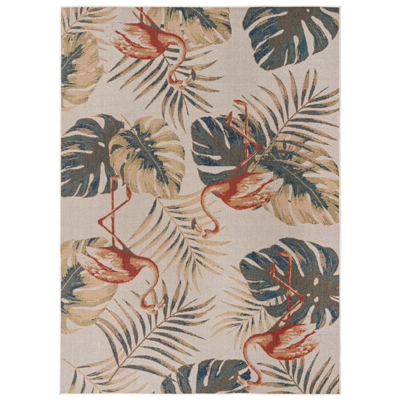 Rugs.com Baja Outdoor Collection Rug – 9' x 12' Ivory Medium Rug Perfect For Living Rooms, Large Dining Rooms, Open Floorplans