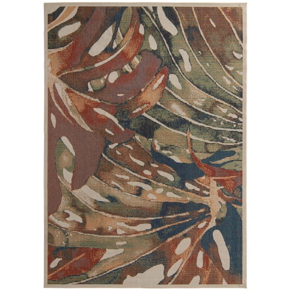 Rugs.com Baja Outdoor Collection Rug – 9' x 12' Multi Medium Rug Perfect For Living Rooms, Large Dining Rooms, Open Floorplans