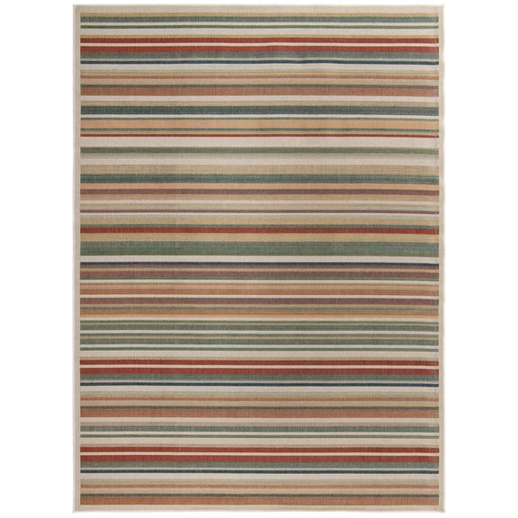 Rugs.com Baja Outdoor Collection Rug – 9' x 12' Multi Medium Rug Perfect For Living Rooms, Large Dining Rooms, Open Floorplans