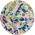 thumbnail image 1 of Rugs.com Bloom Collection Rug – 3 Ft Round White Medium-Pile Rug Perfect For Kitchens, Dining Rooms, 1 of 1