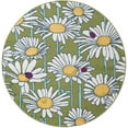 thumbnail image 1 of Rugs.com Bloom Collection Rug – 6 Ft Round Green Medium-Pile Rug Perfect For Kitchens, Dining Rooms, 1 of 6
