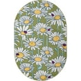 thumbnail image 1 of Rugs.com Bloom Collection Rug – 6' x 9' Oval Green Medium-Pile Rug Perfect For Living Rooms, Large Dining Rooms, Open Floorplans, 1 of 1