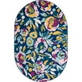 thumbnail image 1 of Rugs.com Bloom Collection Rug – 6' x 9' Oval Navy Blue Medium-Pile Rug Perfect For Living Rooms, Large Dining Rooms, Open Floorplans, 1 of 1