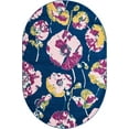 thumbnail image 1 of Rugs.com Bloom Collection Rug – 6' x 9' Oval Navy Blue Medium-Pile Rug Perfect For Living Rooms, Large Dining Rooms, Open Floorplans, 1 of 1