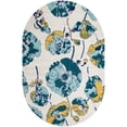 thumbnail image 1 of Rugs.com Bloom Collection Rug – 6' x 9' Oval White Medium-Pile Rug Perfect For Living Rooms, Large Dining Rooms, Open Floorplans, 1 of 1