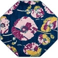 thumbnail image 1 of Rugs.com Bloom Collection Rug – 7 Ft Octagon Navy Blue Medium-Pile Rug Perfect For Living Rooms, Kitchens, Entryways, 1 of 1