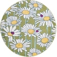 thumbnail image 1 of Rugs.com Bloom Collection Rug – 7 Ft Round Green Medium-Pile Rug Perfect For Kitchens, Dining Rooms, 1 of 6
