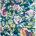 thumbnail image 1 of Rugs.com Bloom Collection Rug – 8 Ft Square Teal Medium-Pile Rug Perfect For Living Rooms, Kitchens, Entryways, 1 of 1