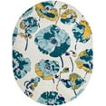 thumbnail image 1 of Rugs.com Bloom Collection Rug – 8' x 10' Oval White Medium-Pile Rug Perfect For Living Rooms, Large Dining Rooms, Open Floorplans, 1 of 1