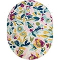 thumbnail image 1 of Rugs.com Bloom Collection Rug – 8' x 10' Oval White Medium-Pile Rug Perfect For Living Rooms, Large Dining Rooms, Open Floorplans, 1 of 1