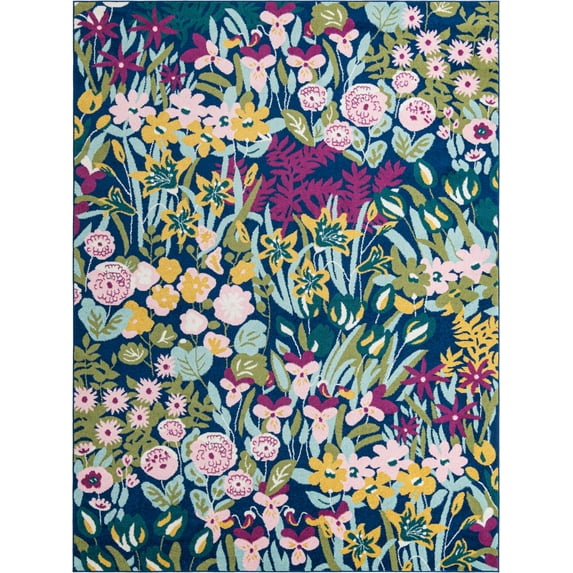 Rugs.com Bloom Collection Rug – 9' x 12' Multi Medium-Pile Rug Perfect For Living Rooms, Large Dining Rooms, Open Floorplans