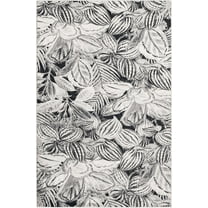 Rugs.com Blossom Collection Rug – 4' x 6' Charcoal Medium Rug Perfect For Entryways, Kitchens, Breakfast Nooks, Accent Pieces