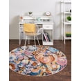thumbnail image 1 of Rugs.com Blossom Collection Rug – 5 Ft Round Multi Medium Rug Perfect For Kitchens, Dining Rooms, 1 of 8