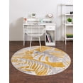thumbnail image 1 of Rugs.com Blossom Collection Rug – 5 Ft Round Yellow Medium Rug Perfect For Kitchens, Dining Rooms, 1 of 8