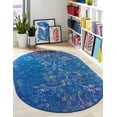 thumbnail image 1 of Rugs.com Blossom Collection Rug – 5' x 8' Oval Blue Medium Rug Perfect For Living Rooms, Large Dining Rooms, Open Floorplans, 1 of 8
