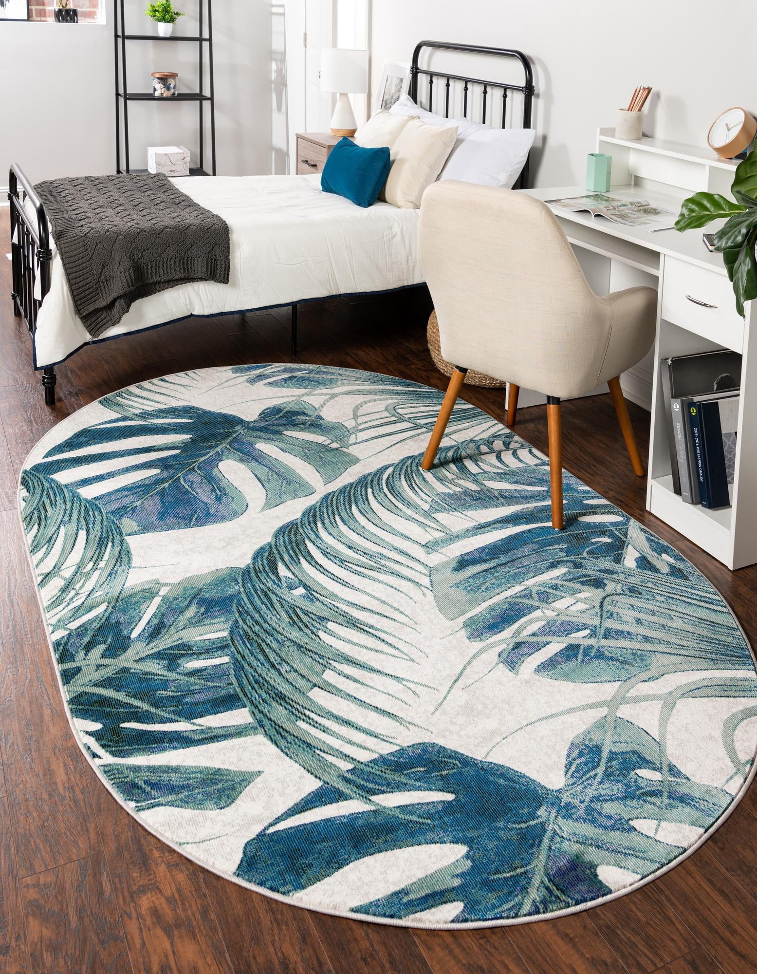 Behag Open Rug Rugs.com Blossom Collection Rug – 5' x 8' Oval Ivory Medium Rug Perfect ...