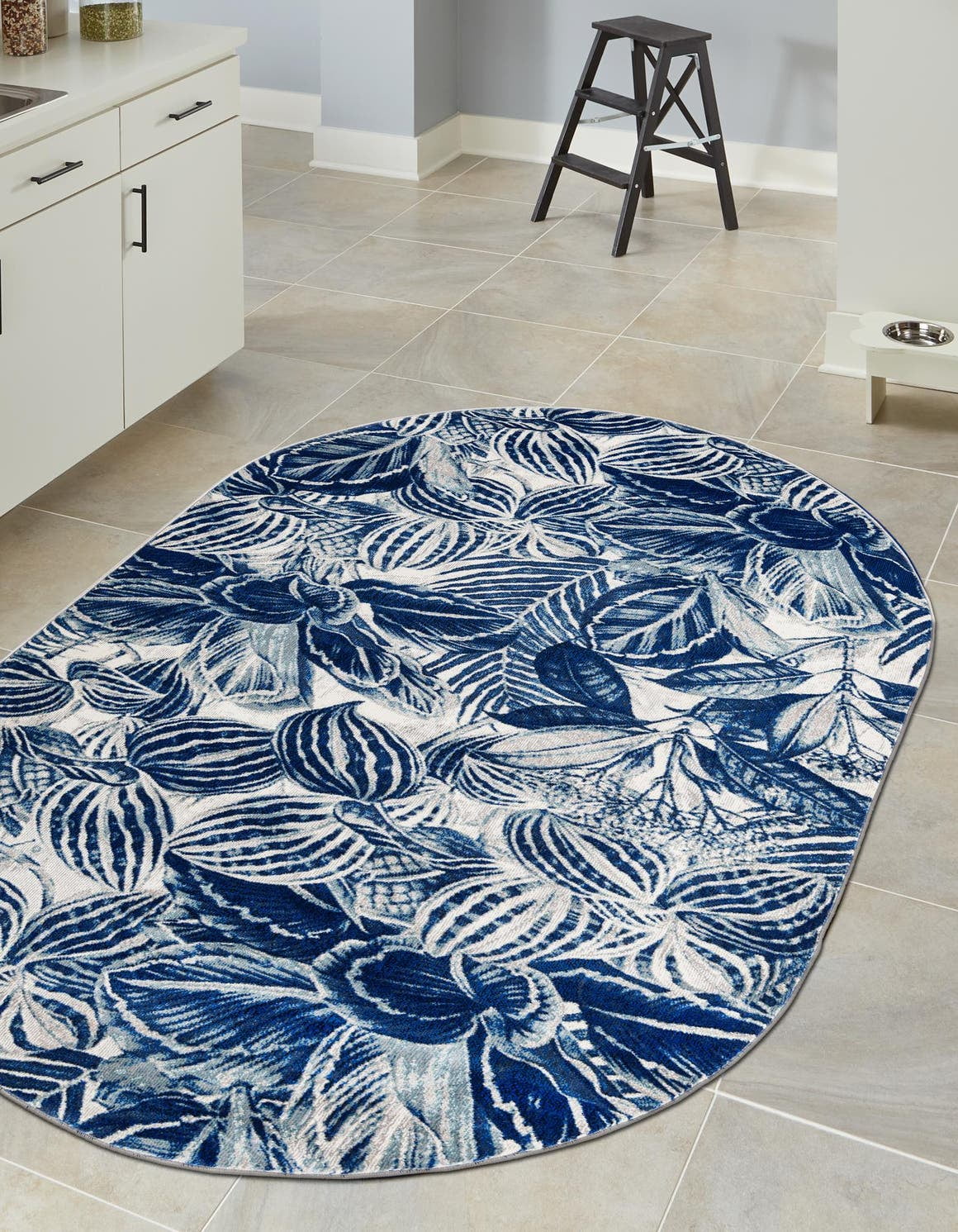 Blue Rug Plan Rugs.com Blossom Collection Rug – 5' x 8' Oval Navy Blue Medium Rug ...