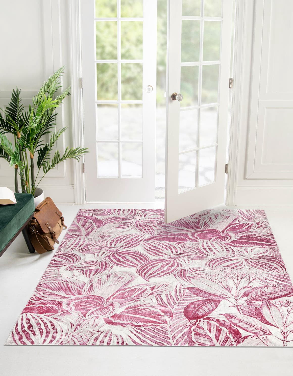 Rugs.com Blossom Collection Rug – 8 Ft Square Fuchsia Medium Rug ...