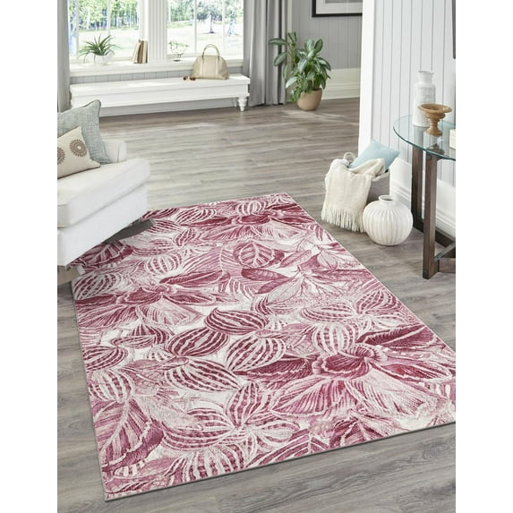 Rugs.com Blossom Collection Rug – 9' x 12' Fuchsia Medium Rug Perfect For Living Rooms, Large Dining Rooms, Open Floorplans
