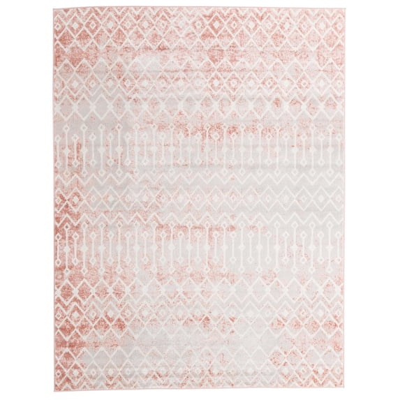Rugs.com Bohemian Trellis Collection Rug – 8' x 10' Dusty Rose Low Rug Perfect For Living Rooms, Large Dining Rooms, Open Floorplans