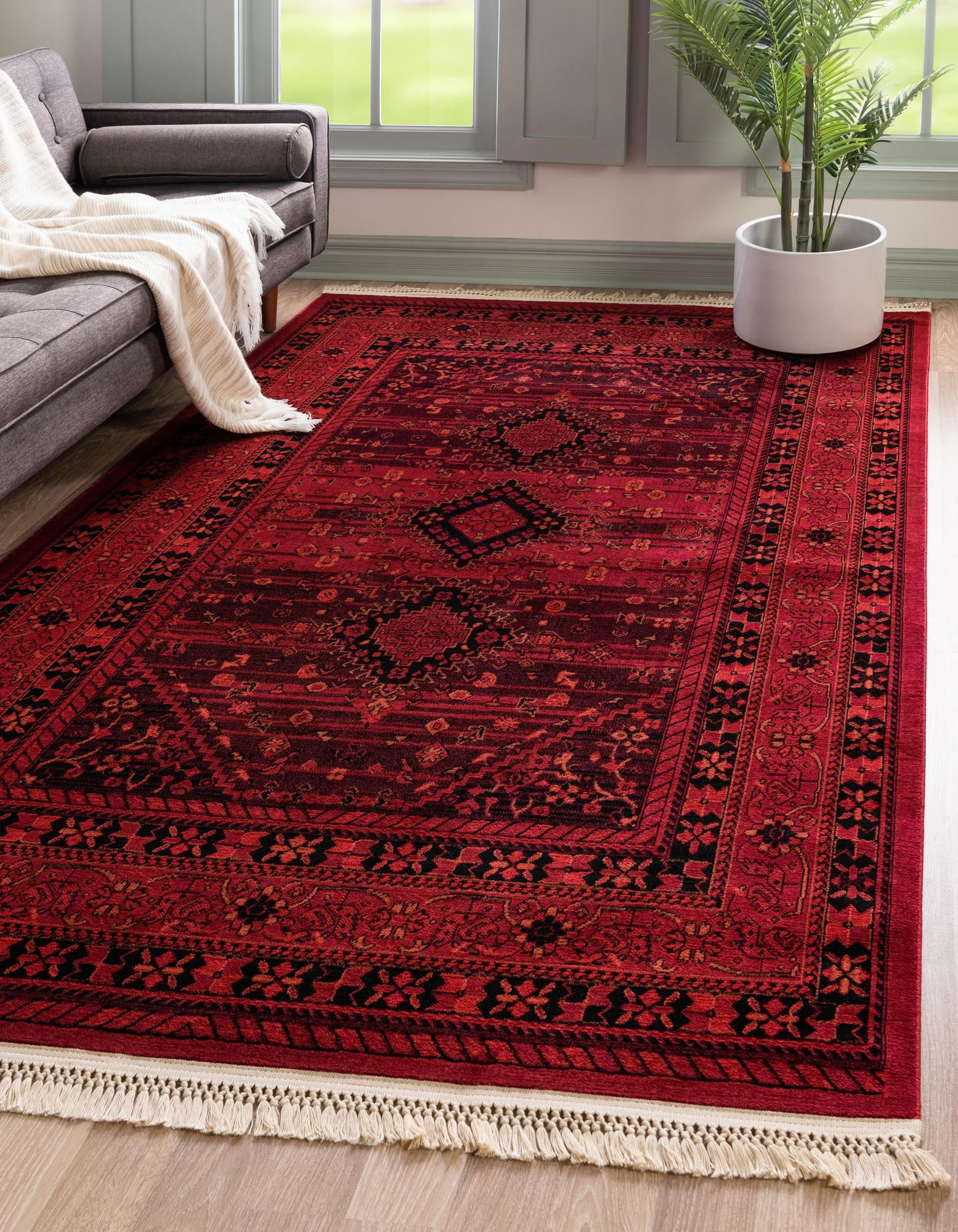 Rugs.com Bokhara Collection Rug – 4' x 6' Red Low Rug Perfect For ...