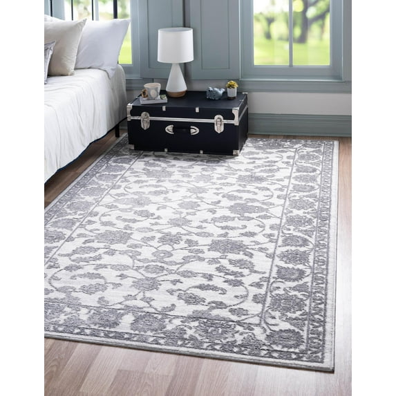 Rugs.com Boston Collection Rug – 2' x 3' Light Gray Low-Pile Rug Perfect For Living Rooms, Large Dining Rooms, Open Floorplans