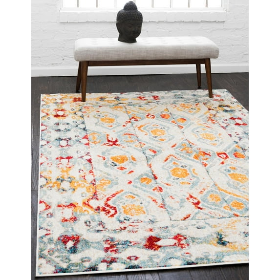 Rugs.com Brighella Collection Rug – 4' x 6' Multi Medium Rug Perfect For Entryways, Kitchens, Breakfast Nooks, Accent Pieces