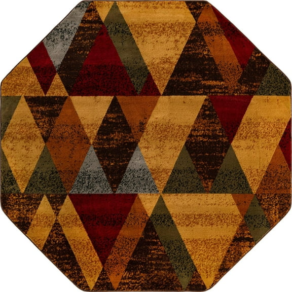 Rugs.com Cafe Collection Rug – 3 Ft Round Multi Medium-Pile Rug Perfect For Kitchens, Dining Rooms