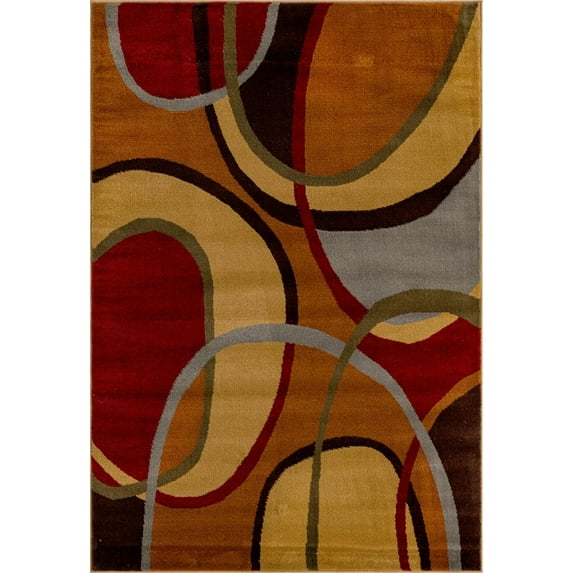 Rugs.com Cafe Collection Rug – 4' x 6' Multi Medium-Pile Rug Perfect For Entryways, Kitchens, Breakfast Nooks, Accent Pieces