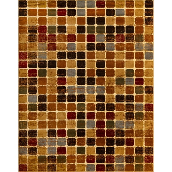 Rugs.com Cafe Collection Rug – 8' x 10' Multi Medium-Pile Rug Perfect For Living Rooms, Large Dining Rooms, Open Floorplans