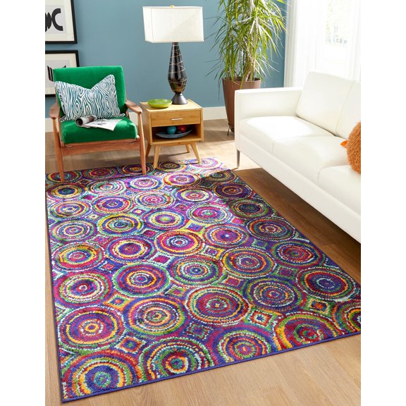 Rugs.com Calypso Collection Rug – 2' x 3' Multi Medium Rug Perfect For Entryways, Kitchens, Breakfast Nooks, Accent Pieces