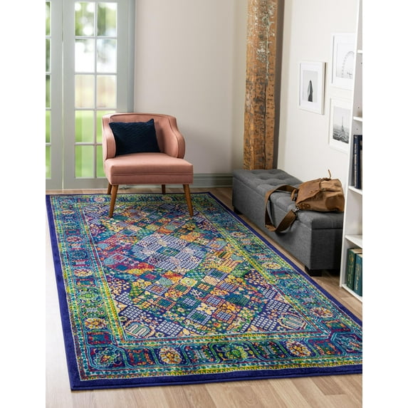 Rugs.com Calypso Collection Rug – 2' x 3' Navy Blue Medium Rug Perfect For Entryways, Kitchens, Breakfast Nooks, Accent Pieces