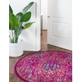 thumbnail image 1 of Rugs.com Calypso Collection Rug – 4 Ft Round Pink Medium Rug Perfect For Kitchens, Dining Rooms, 1 of 8