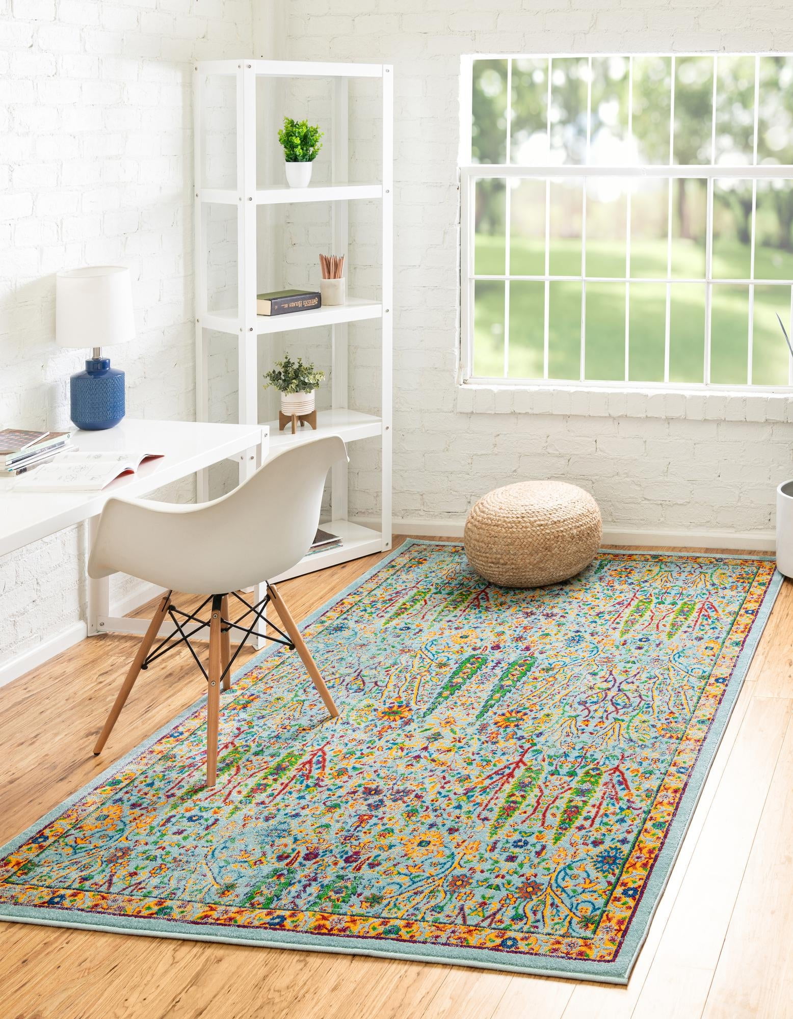 Rugs.com Calypso Collection Rug – 5' x 8' Aqua Medium Rug Perfect For ...