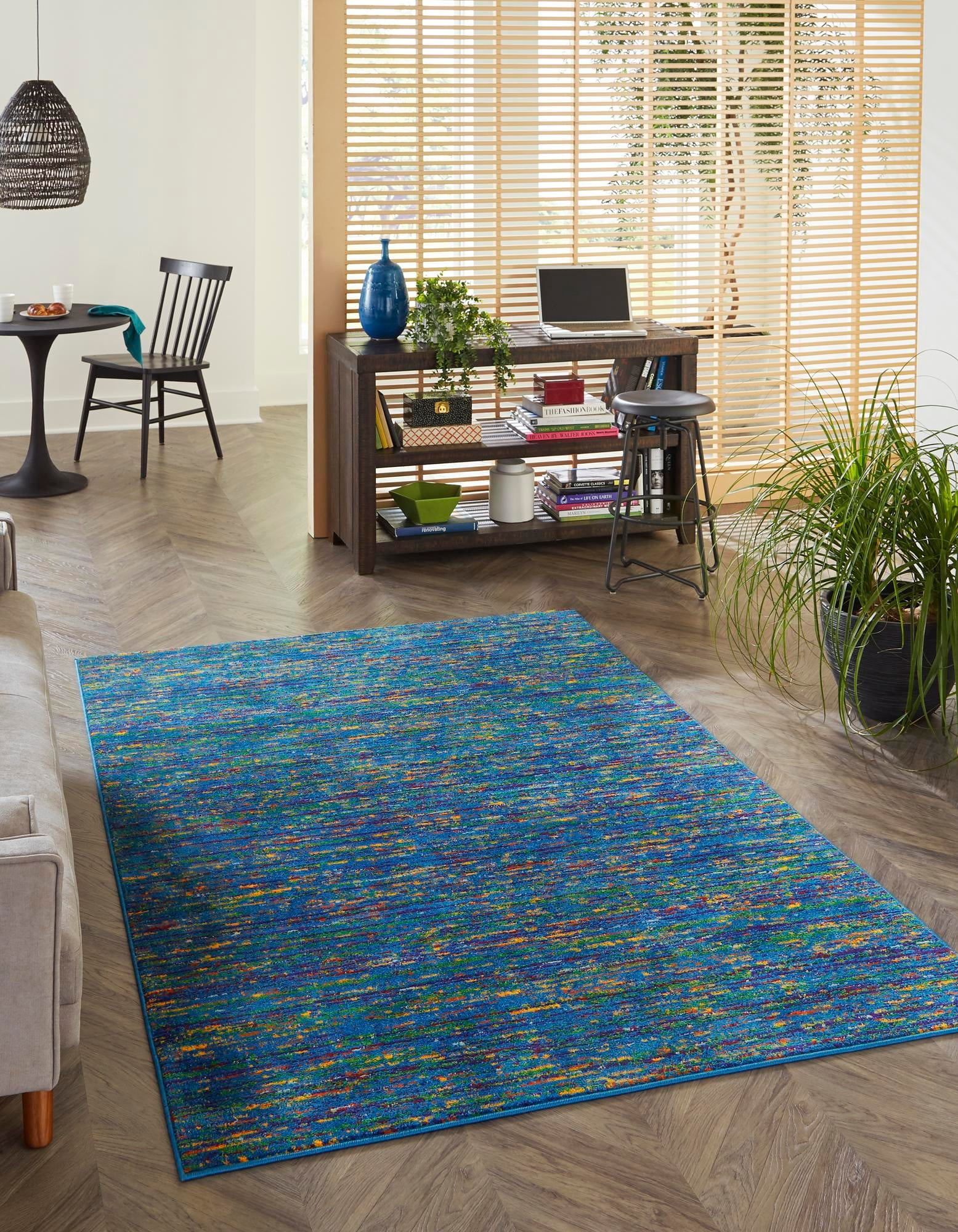 Rugs.com Calypso Collection Rug – 5' x 8' Navy Blue Medium Rug Perfect ...