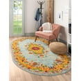 thumbnail image 1 of Rugs.com Calypso Collection Rug – 5' x 8' Oval Aqua Medium Rug Perfect For Living Rooms, Large Dining Rooms, Open Floorplans, 1 of 9