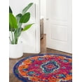 thumbnail image 1 of Rugs.com Calypso Collection Rug – 8 Ft Round Fuchsia Medium Rug Perfect For Kitchens, Dining Rooms, 1 of 8