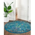 thumbnail image 1 of Rugs.com Calypso Collection Rug – 8 Ft Round Navy Blue Medium Rug Perfect For Kitchens, Dining Rooms, 1 of 8
