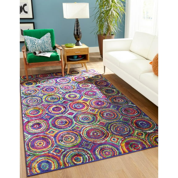 Rugs.com Calypso Collection Rug – 8' x 10' Multi Medium Rug Perfect For Living Rooms, Large Dining Rooms, Open Floorplans